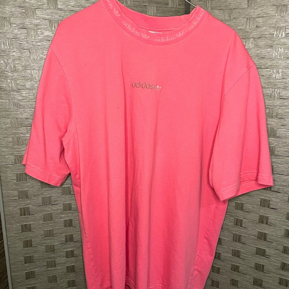ADIDAS size M Pink/Hot Pink Short Sleeve Long Line Tee